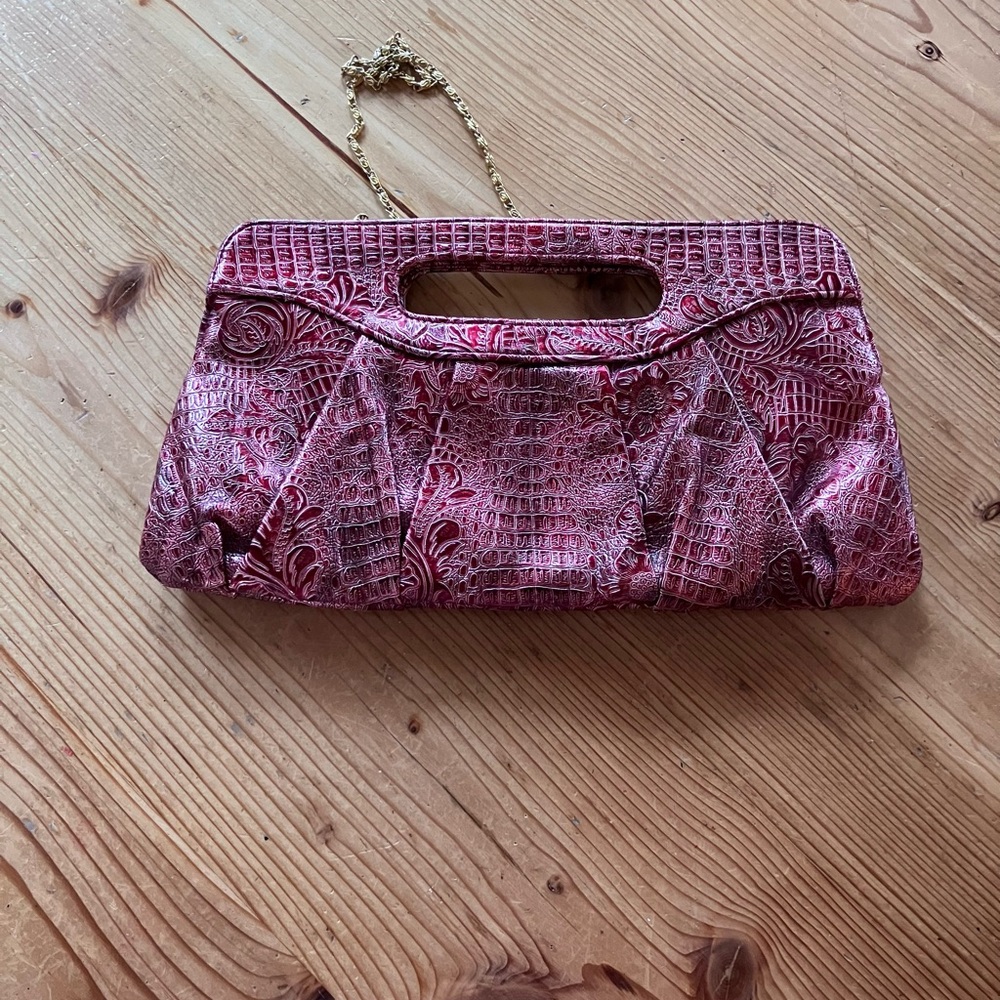 Elegant Pink Patterned Jessica McClintock Clutch